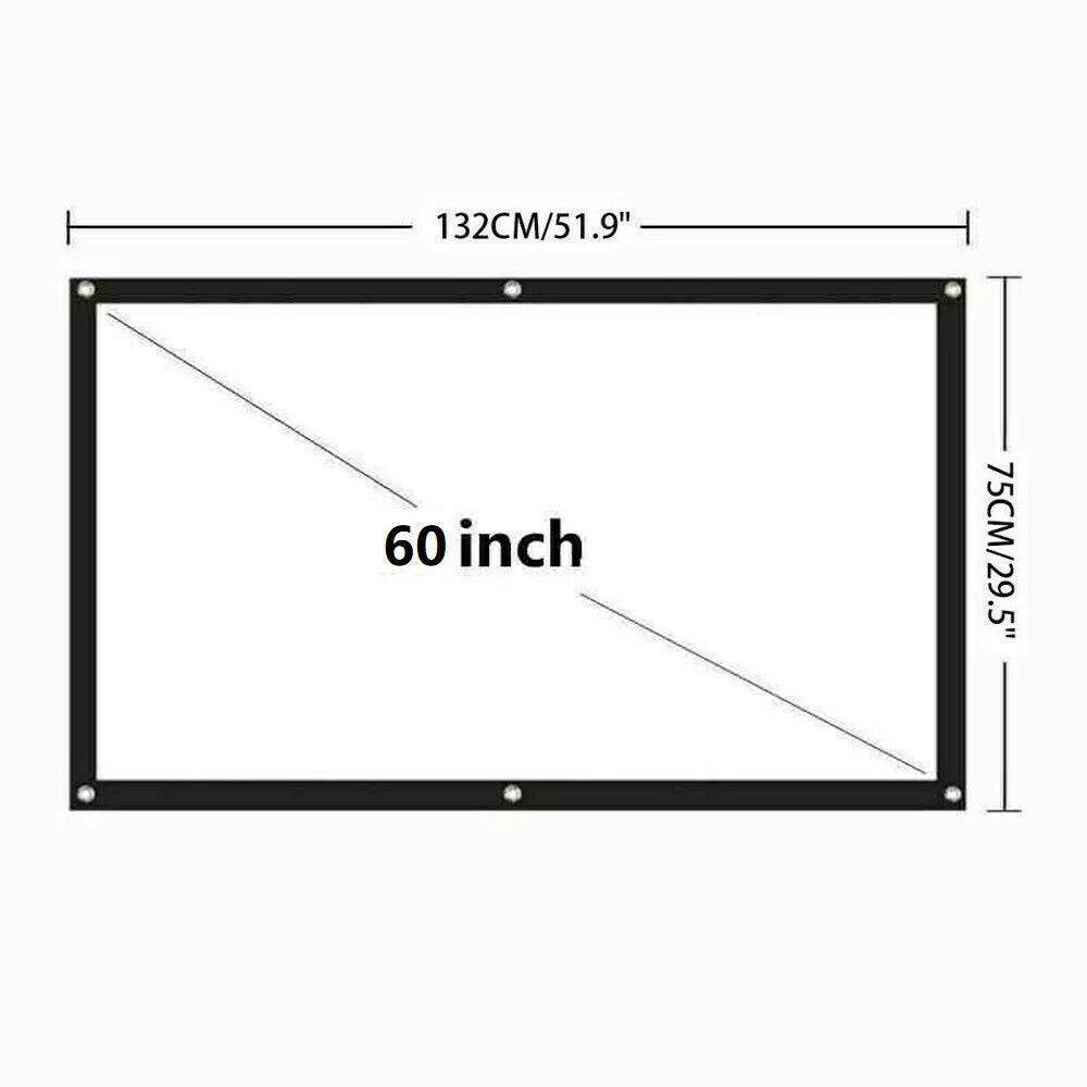 Portable Foldable Projector Screen 16:9 – Anti‑Crease Movie Screen for Indoor & Outdoor Home Theater