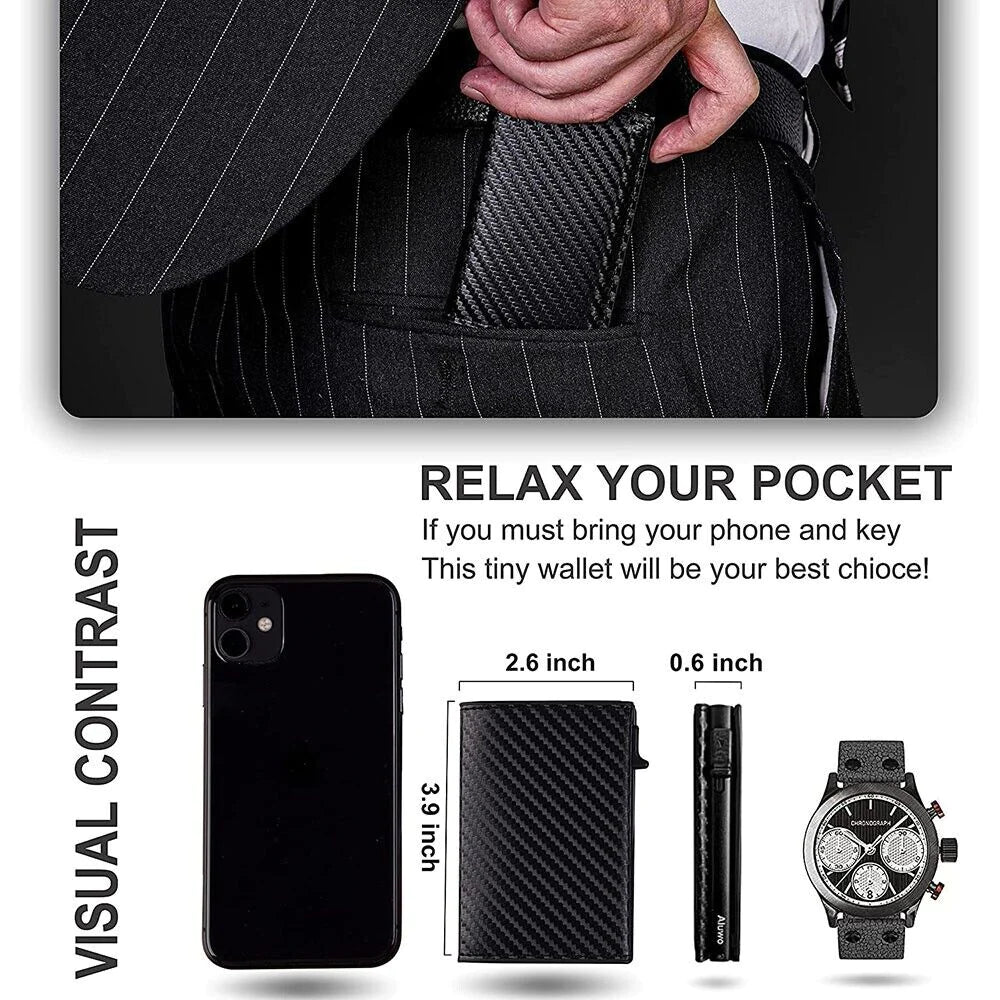 Airtag Wallet Case Leather Credit Card Holder