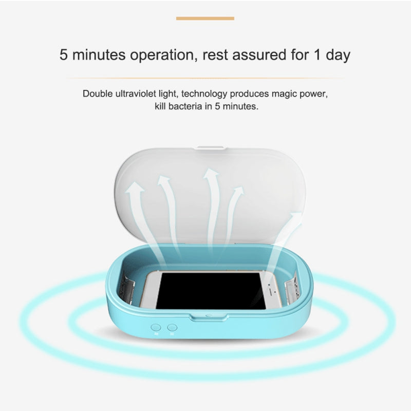 UV Phone Sanitizer Box with Dual UV Lamps – Portable Sterilizer for Phones, Jewelry & Accessories with Auto Shut‑Off