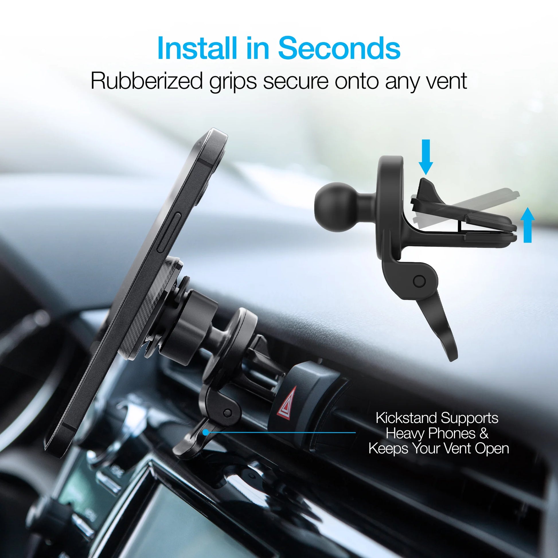 Naztech MagBuddy Elite Vent Mount – Magnetic Hands‑Free Car Phone Holder with 360° Swivel