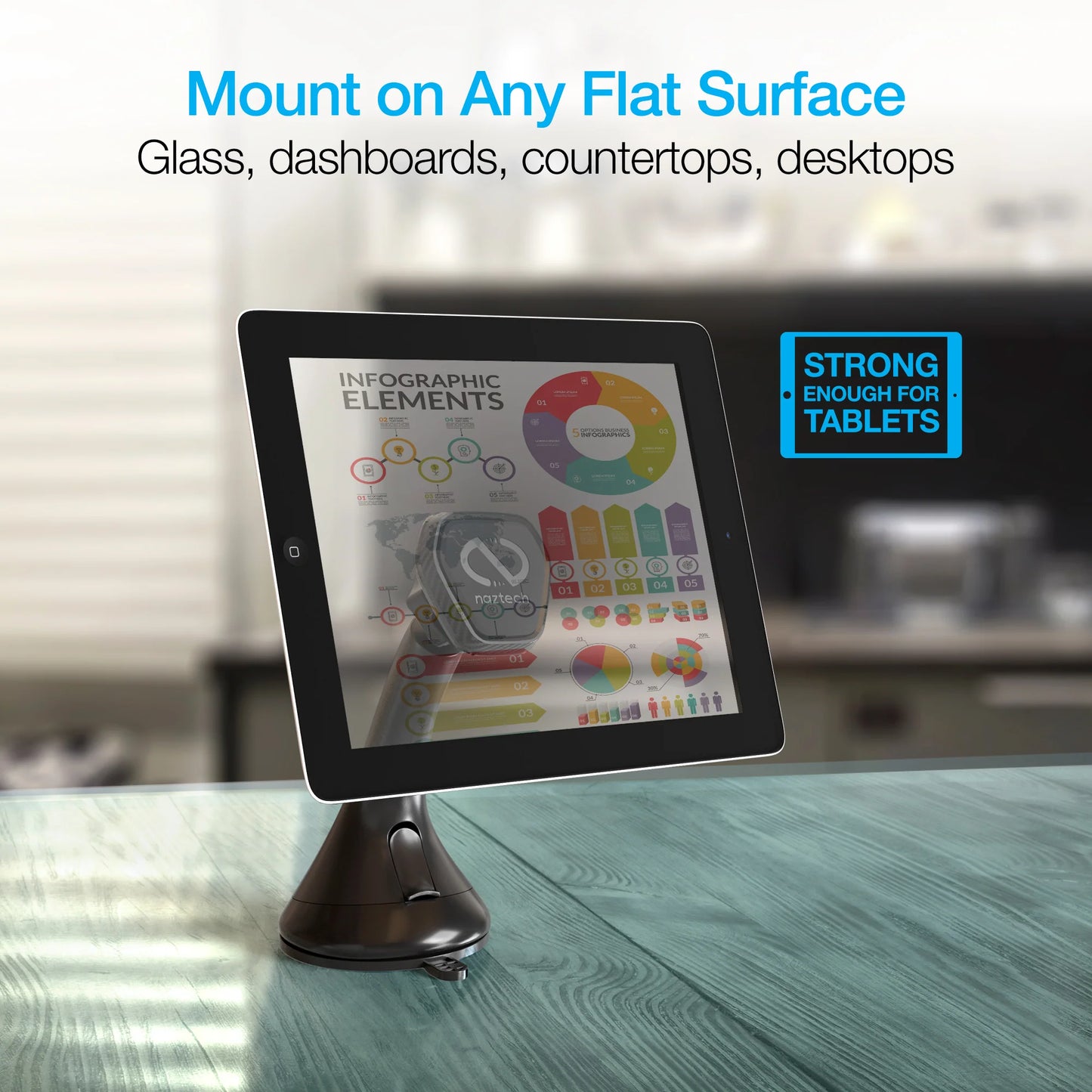 Naztech MagBuddy Elite Windshield Mount – Magnetic 360° Car Phone Holder & Gel Suction Cup