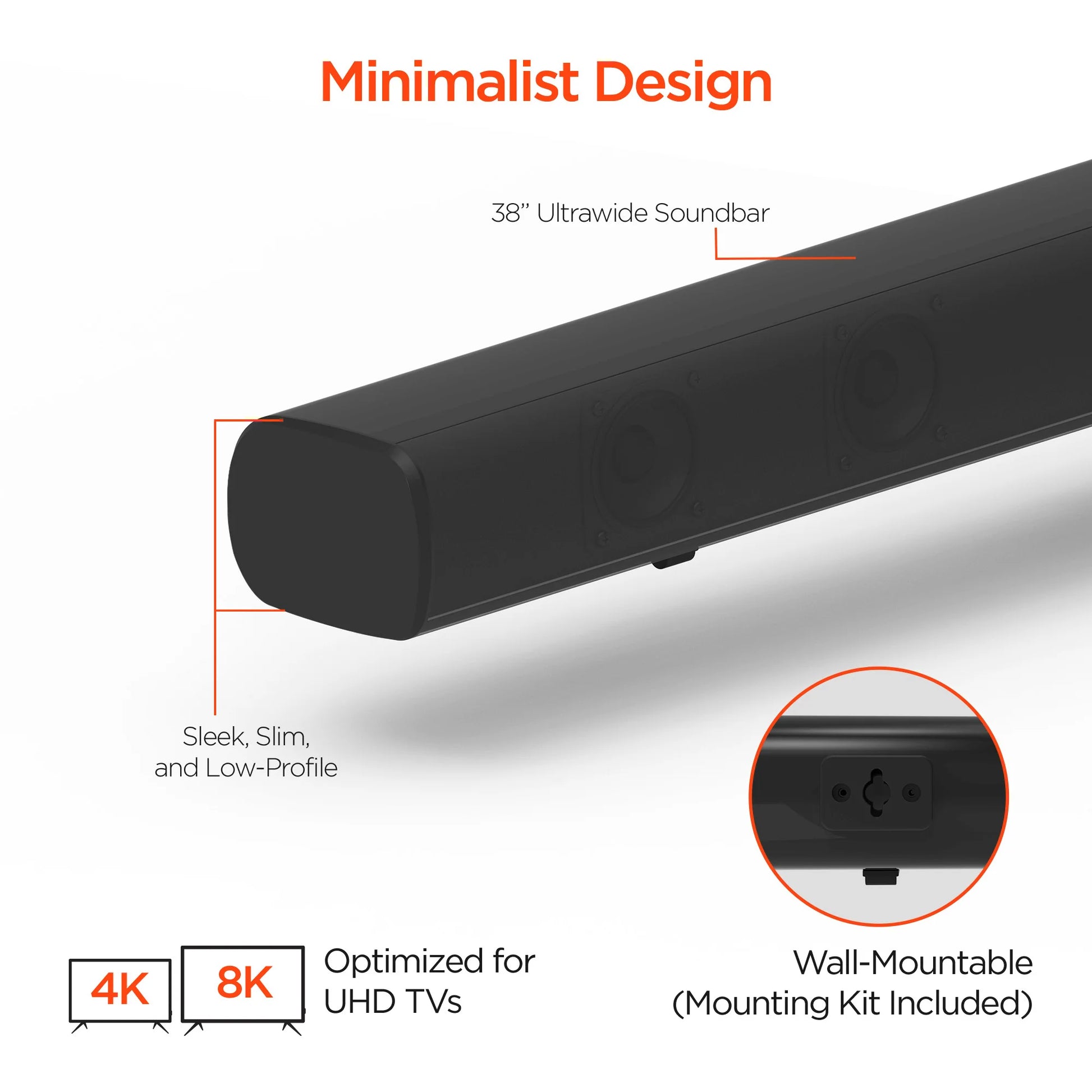 HyperGear SB51A 5.1 Home Theater Surround Sound System – 90W Soundbar & Wireless Subwoofer with Bluetooth 5.0, HDMI ARC & EQ Modes