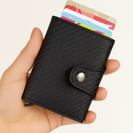 Carbon Fiber RFID Protection Pop-Up Mechanism Card Holder